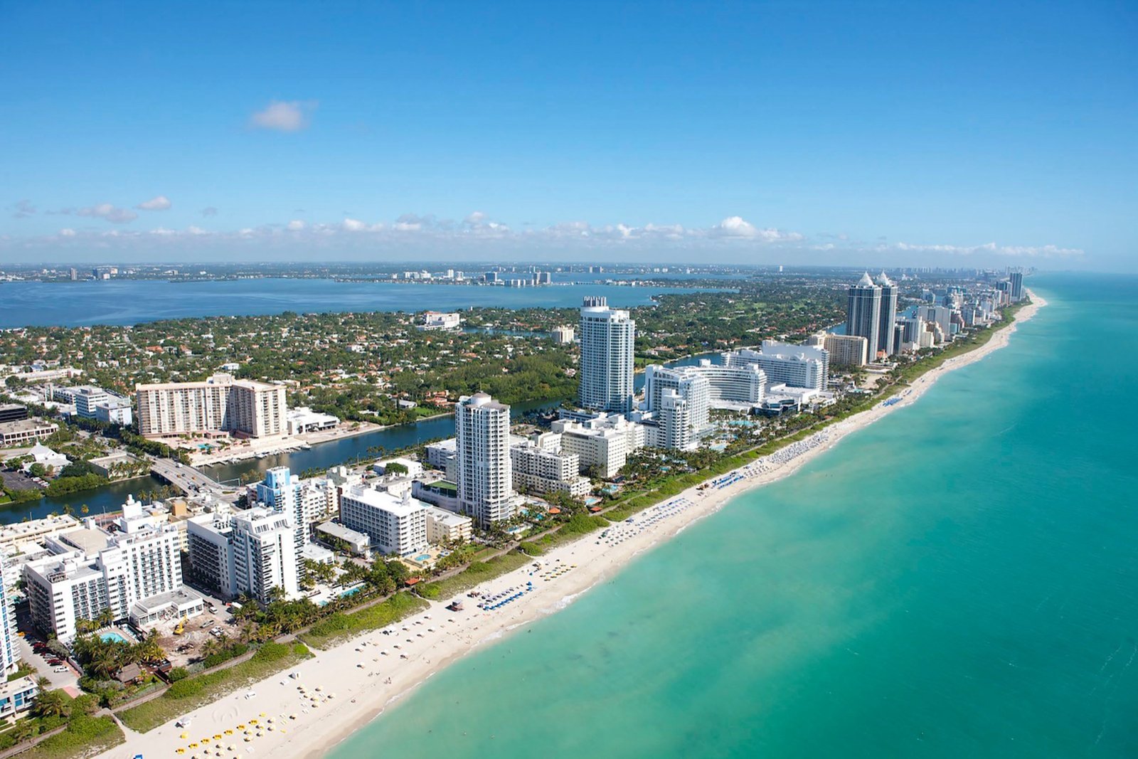Miami coastline and waterfront residences